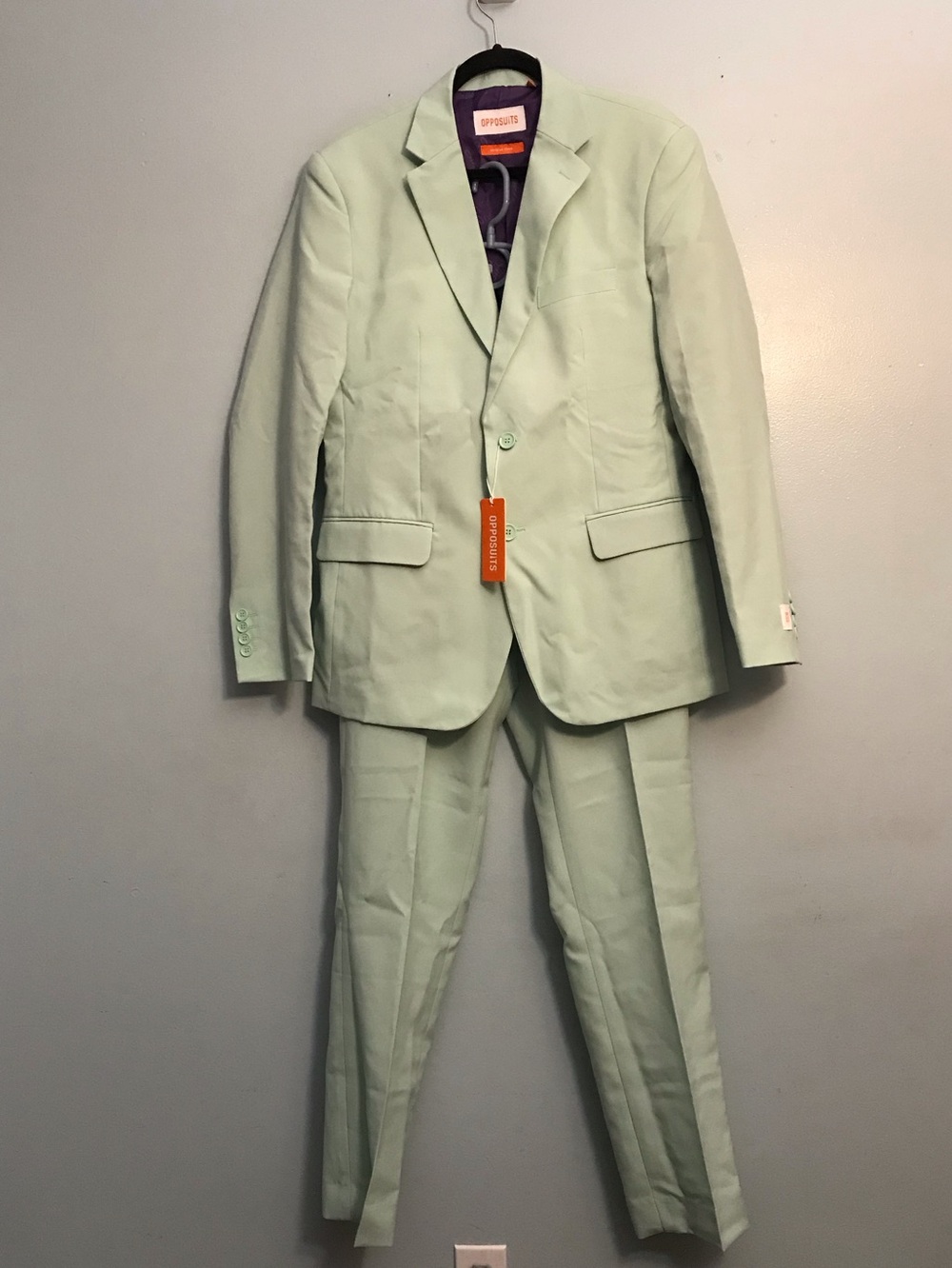 OPPOSUITS Mint Green Men's Suit Jacket & Pants & tie - Espresso Brand